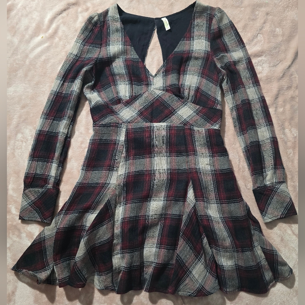Free People Teen Spirit Plaid Mini Dress - Pretty Little Liars Aria RARE Size 8 - Picture 3 of 12